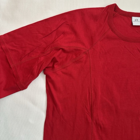 Armani Exchange Red Pullover Long-Sleeve Crew Neck T-Shirt Mens XL - Picture 2 of 14
